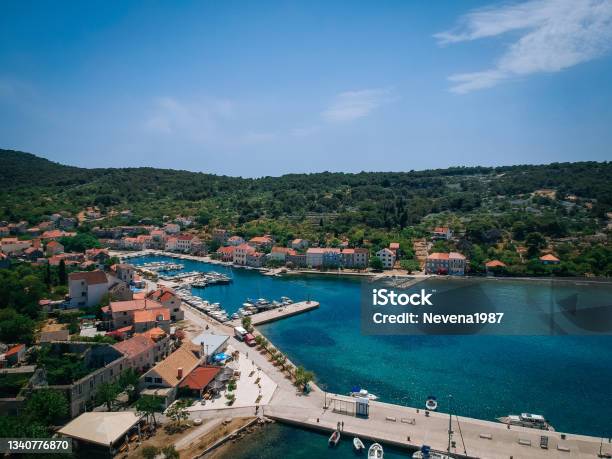 Aerial View Of Zlarin Island Adriatic Sea Stock Photo - Download Image Now - Island, Croatia, Adriatic Sea