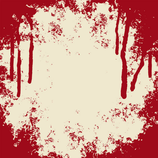 추상적 인 붉�은 반점과 드립벡터 배너 - frame grunge halloween backgrounds stock illustrations