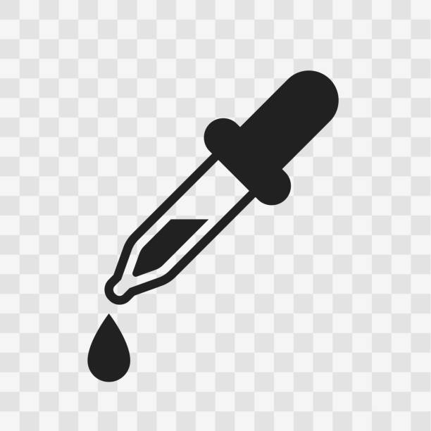 schwarzes dropper-symbolsymbol - vektorillustration. - pipette stock-grafiken, -clipart, -cartoons und -symbole