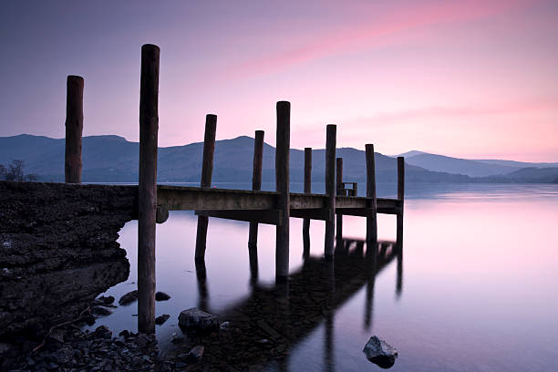 istock Jetty on Derwentwater lake at Sunset 134078035