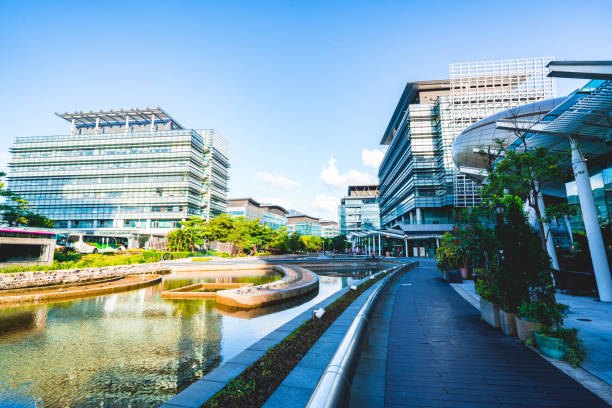 istock Corporate building in financial district 1340781299