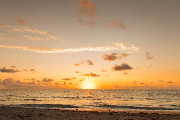 Photo of Golden Sunrise Over the Palm Beach, Florida Seashore in September of 2021