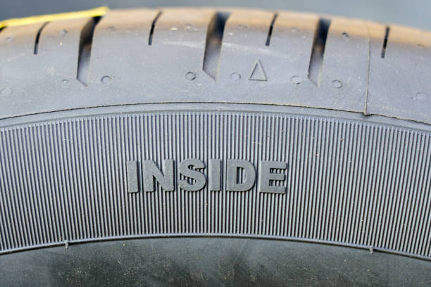 istock sidewall of a passenger car tire with an inner side marking 1340784284