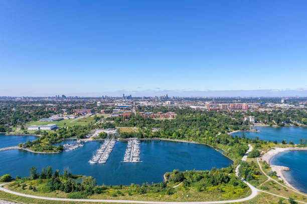 istock Aerial Colonel Samuel Smith Park and Toronto Cityview, Etobicoke, Canada 1340786754