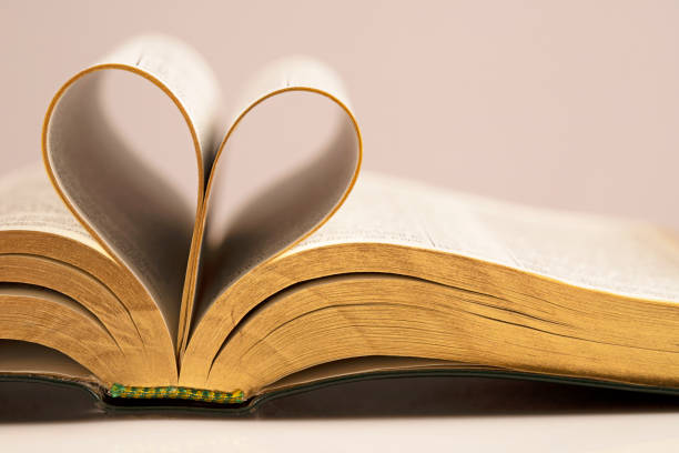 istock Book page curved heart 1340787850