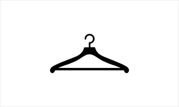 ilustrações de stock, clip art, desenhos animados e ícones de clothes hanger icon, outline style - textile textile industry warehouse store