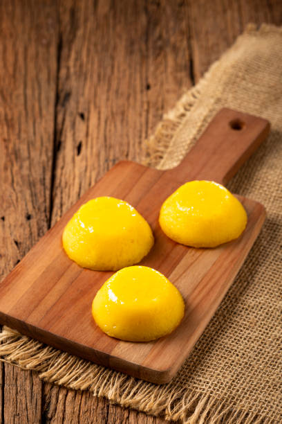 Quindim. Traditional Portuguese egg-based dessert.