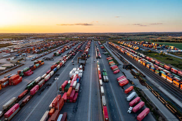 istock Canadian Pacific Railway Vaughan Intermodal Terminal in, Kleinburg, Canada 1340795001