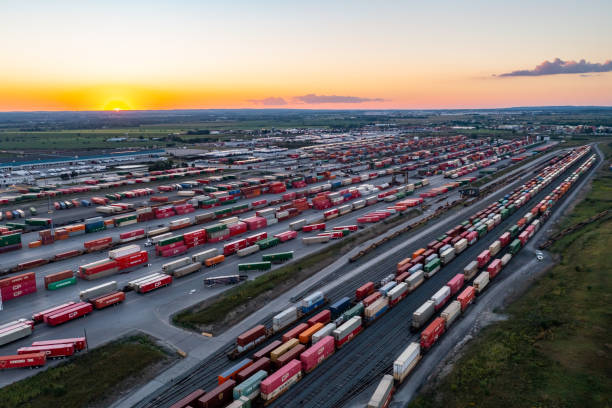 istock Canadian Pacific Railway Vaughan Intermodal Terminal in, Kleinburg, Canada 1340795038