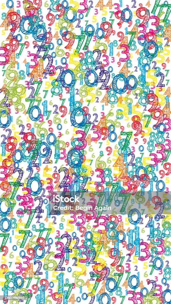 Orderly Math Falling Colorful Orderly Numbers Math Study Concept With Flying Digits ...