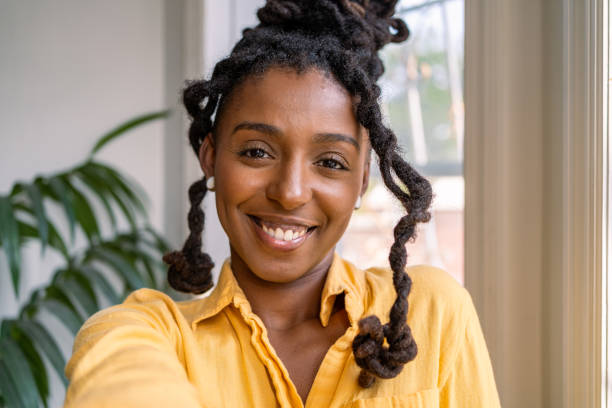 istock Black woman taking a selfie pic 1340801532