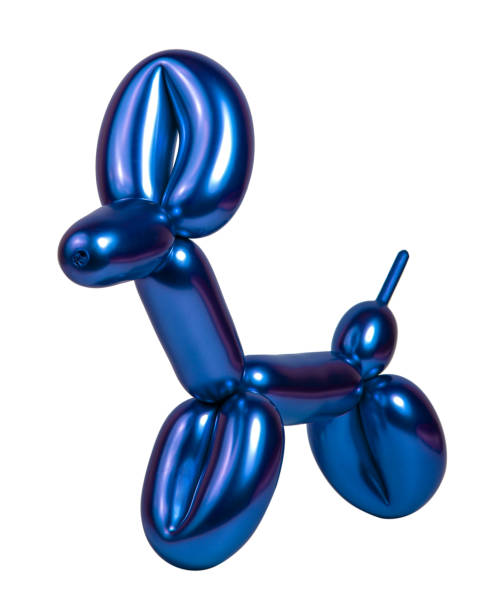 istock Bright blue balloon dog figure isolated on the white background 1340804723