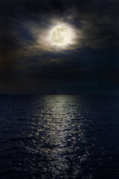 istock Full moon at night over the sea 1340808102