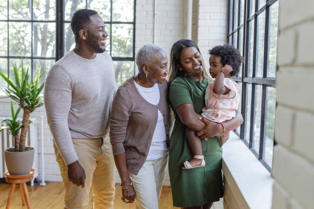 istock Mixed race multi-generation family at home 1340809284