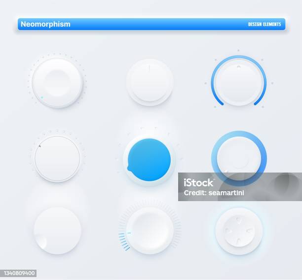 Isomorphic Buttons Neomorphic Ui Kit Mobile App Round Level Buttons Stock Illustration ...