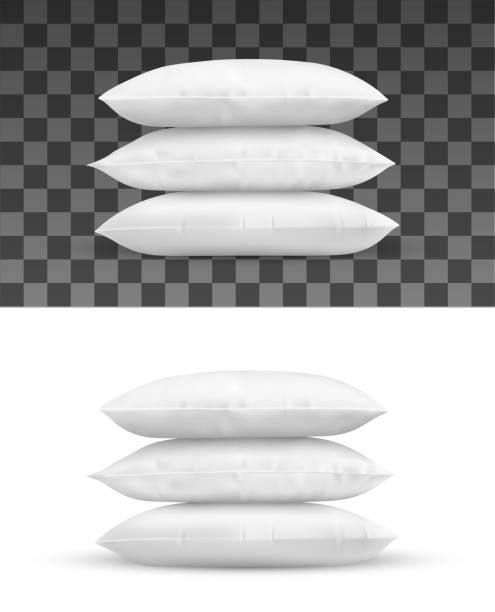 kissenstapel, realistisches vektorobjekt von kissen - pillow cushion isolated bedding stock-grafiken, -clipart, -cartoons und -symbole