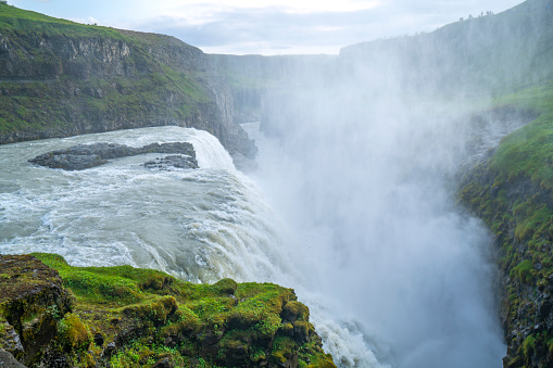 Gullfoss  waterfall at Hvítá river in southwest Iceland.