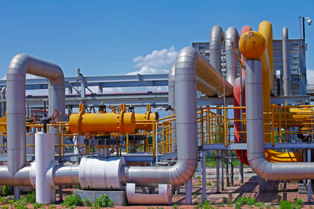 istock Oil pipes and valves 1340811453