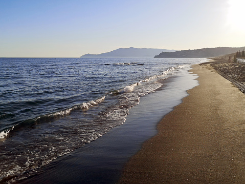 Shore of Sandy beach in Capalbio, Grosseto province.