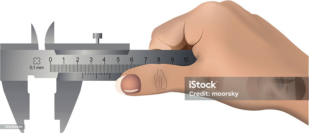 측정 손으로 - 로열티 프리 개념 벡터 아트