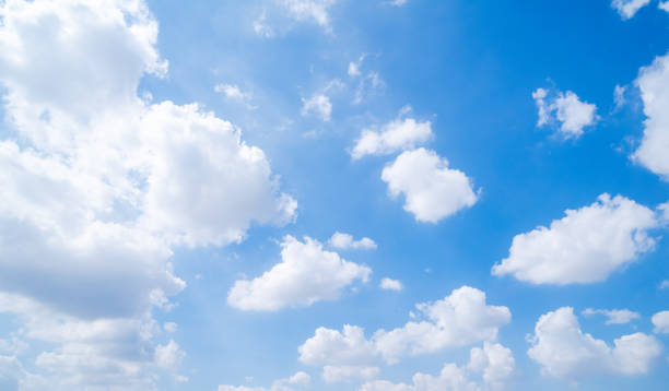 istock Panoramic view of clear blue sky and clouds, clouds with background. 1340831891