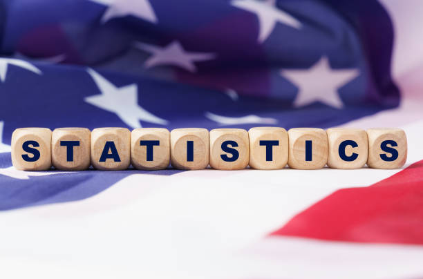 istock The US flag has cubes with the inscription - STATISTICS 1340835506