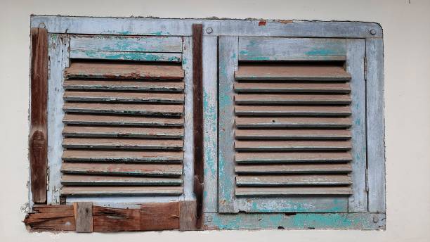 istock Old window wood house 1340837126