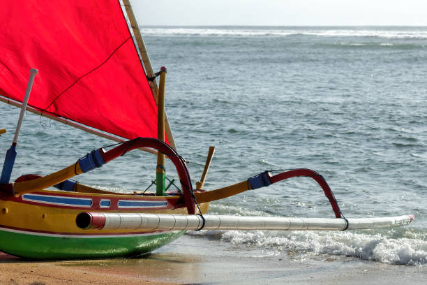 istock fisherman boat in Bali 1340837373