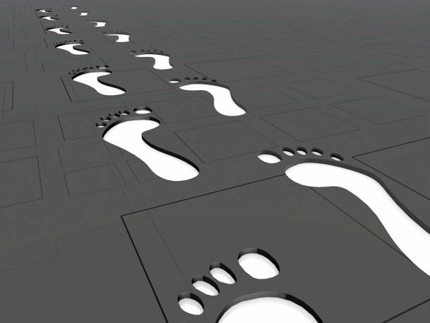 istock white  footprint on gray background 1340837424