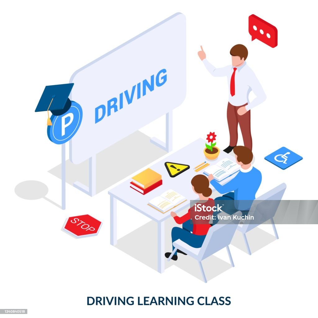 Auto Lesson Driving Lesson Concept Stock Illustration - Download Image Now ...
