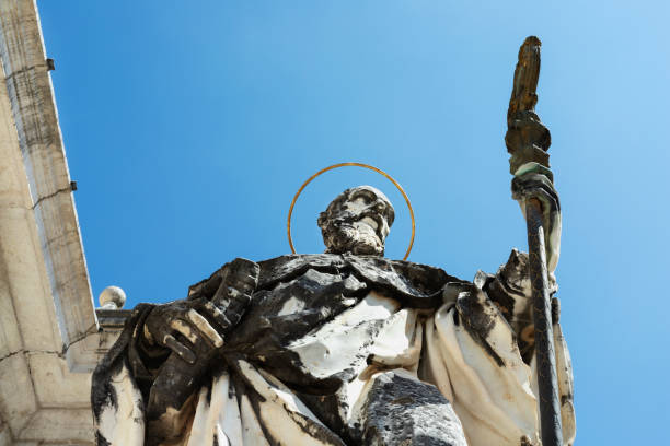 Montecassino -Italy - statue of San Benedetto