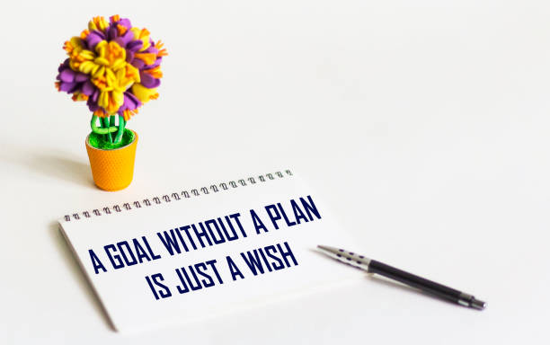 istock A goal without a plan is just a wish, motivational phrase on notepad and white background 1340846804