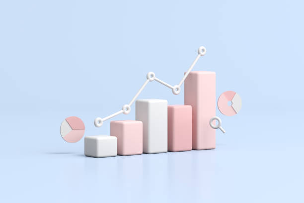istock Illustration of stock trading graph, growing strategy chart, Business concept. 3d rendering. 1340848065