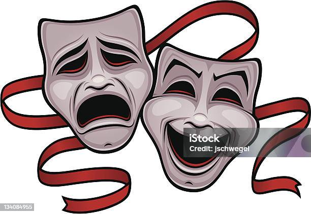 Comedy And Tragedy Theater Masks Stock Illustration - Download Image Now - Theatrical Performance, Theater Mask, Comedy Mask