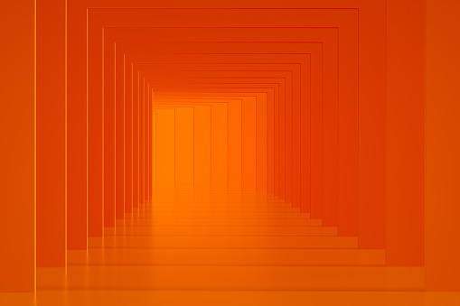 3d rendering of Empty Room Tunnel Corridor. Abstract Modern Architecture Background.