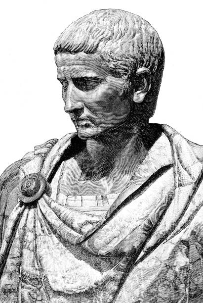 rzymski cesarz trajan portret 1 wiek - emperor stock illustrations