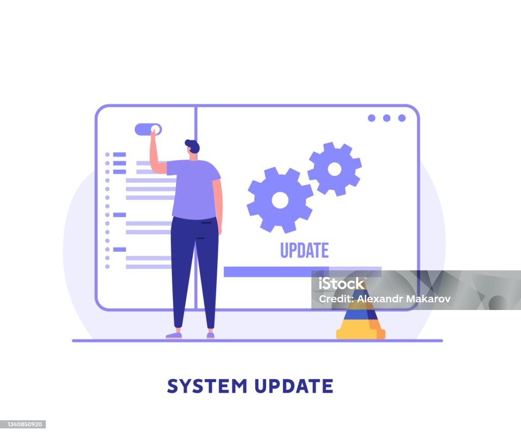 User Updating Operation System With Progress Bar Software Upgrade And ...