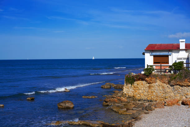 Denia beach of Las Rotas in Alicante Spain