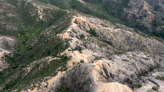 Aerial view of the Mountains in Leung Tin Au,Tuen Mun,Hong Kong