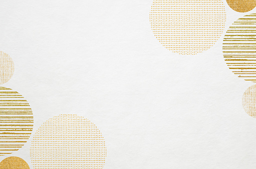 White washi paper texture with designed circular pattern