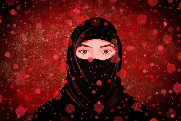 Vector illustration of Muslim woman