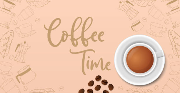 Coffee break, stylish coffee light background - Vector Coffee break, stylish coffee light background - Vector illustration coffee break stock illustrations