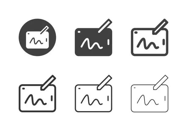 Vector illustration of Drawing Tablet Icons - Multi Series