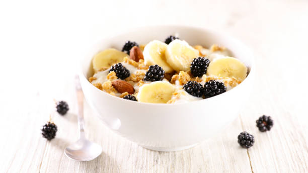 istock muesli, milk and fresh fruits 1340864685