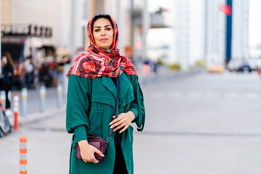 Portrait of  muslim woman outdoors