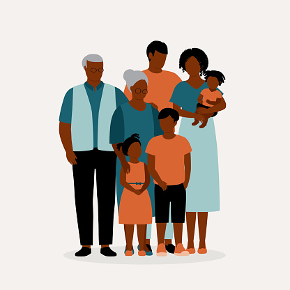 Portrait Of Multi-Generation Black Family.