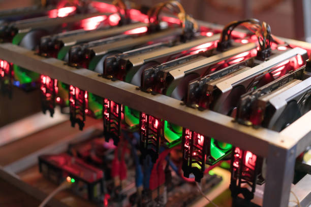 Bitcoin mining farm.