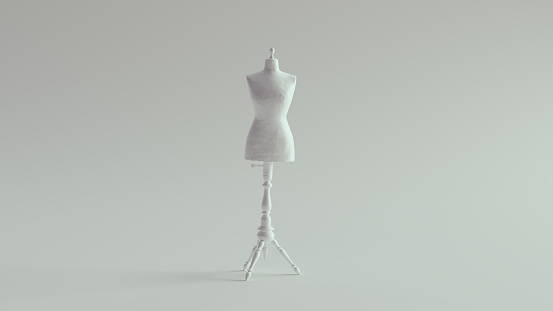 Judy Dressmakers Dress Form  Mannequin Pure White 3d illustration render