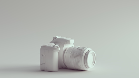Digital DLSR Camera White 3d illustration render