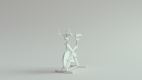 White Exercise Bike 3d illustration render